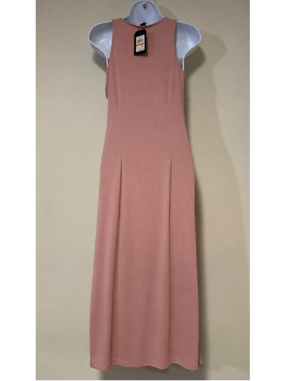 Nautica Jeans Size Small Pink Stretchy Knit Tie Waist Maxi Dress NWT - Picture 3 of 4